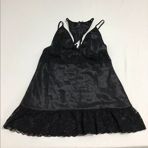 Black Widow Black 2-Piece Lingerie Teddie Thong Set New With Tag Size Medium